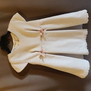 Tahari Elegant Cream Dress with Gold Detailing Size 4